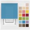 Estika Tenda a rullo con foratura - 80 x 220 cm - Blu laguna - montaggio a soffitto o parete, per interni, per finestre e portefinestre, tessuto semi-trasparente, disponibile in 25 colori
