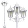 hofstein Lampada da esterno/da giardino Hongkong Frost, candelabro, stile antico/retro, fusione di alluminio in bianco con vetri, luce di percorso a 3 bracci, regolabile in altezza, E27, IP44, senza lampadine