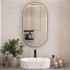 Planetmöbel GLORA Specchio con illuminazione 50x90 cm con cornice, 3 livelli di illuminazione (3000-6000k), con interruttore touch, grande specchio da parete, per bagno, corridoio o guardaroba, ovale