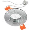 ledscom.de Cornice da incasso a soffitto per il bagno ERID, resistente all'umidità, bagno, IP44, rotonda, alluminio opaco, incl. portalampada GU5.3