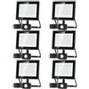Aigostar- 6 Pz Faretto Led da Esterno con Sensore di Movimento,50W 4300LM Faro LED Esterno,Bianco Freddo 6500K,IP65 Impermeabile Faretti LED per Giardino, Cortile,Patio,Garage