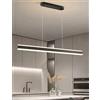 WJYCYN moderno a LED dimmerabile Lampada a sospensione dal design lineare nero Lampadari e a sospensione con telecomando per ristoranti tavoli da pranzo uffici sale riunioni lampada (L120cm 56W)