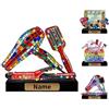OOEREWGF Personalizzato colorato vetro colorato parrucchiere stile dei capelli a tema ornamento statuetta segno parrucchiere regali, nome personalizzato parrucchiere parrucchiere placca scrivania decorazione