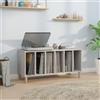 Festnight Porta Dischi Vinile, Libreria per Soggiorno, Mobile da Ingresso, in Legno Multistrato Grigio Sonoma 100x38x48cm