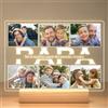 Jkolalin Regalo Festa del Papà Personalizzato, Lampada Personalizzata con Foto, Cornice con Foto Personalizzata, Regalo Papa Compleanno, Regali Festa del Papa, Regali Personalizzati per Papà