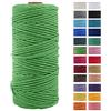 JeogYong Corda di Cotone Naturale Macrame, 4 Fili di Spesso Filato Corda di Macrame per Arazzi, Appendini per Piante, Artigianato Fai da Te, Decorazioni, Confezioni Regalo 3mm x 100m (Erba verde)