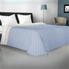 Viterbo Biancheria - Trapunta Matrimoniale Double Face Estiva e Primaverile Leggera, Copriletto 250x250cm Made in Italy (881, Cielo/Panna)