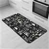 Comart - Tappeto Cucina Malaga - Passatoia 100% PVC - Antimacchia - Antiscivolo - Impermeabile - Tappetino Lavabile in Lavatrice - Corsia Moderna per Cucina e Corridoio - Lavagna Nero - 55x100 cm
