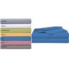 Tata Home Lenzuolo sopra Piano 100% Cotone Misura Letto 2 Piazze Matrimoniale cm 240X300 Colore Avio