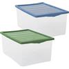 Sicignano Casalinghi Ingrosso Casalinghi Sicignano | Contenitore Storage Box Spring L Neutro con Coperchio Colori Assortiti | Scatola Portaoggetti in Plastica Robusta e Salvaspazio | Ideale per Casa, Ufficio e Garage | Made in Italy (2)