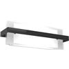Top Light Applique Moderna Cross Metallo Nero Vetro 2 Luci E27 44Cm