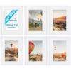 PHOTOLINI Set di 6 cornici per poster 30x40 cm con passe-partout 20x30 cm bianco legno MDF, plexiglass infrangibile, da parete, accessori inclusi - per foto, immagini e poster