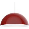 L+ Lampadario a Sospensione Bicolore Mezza Sfera in Metallo - Diametro 40cm - Made in Italy - Attacco E27 - Design Elegante per Cucina, Soggiorno e Sala da Pranzo (Rosso/Bianco)