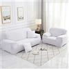 Surwin Copridivano Elasticizzato 1 2 3 4 Posti, Moda Stampa Elastico Universale Copridivani con Braccioli Fodera per Divano Antiscivolo Sofa Protettore (Bianca,4 posti - 235-300cm)