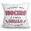 Mugffins Cuscino SUOCERO - En italiano - Sono l'Unico Regalo di cui Hai Bisogno - Idee Regali Divertenti - Rivestimento e Imbottitura (40x40 cm). Tatto Cotone