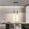 Lanekd Moderna Lampada a Sospensione LED Lampadario Dimmerabile Tavolo da Pranzo Cucina Salotto con Telecomando Plafoniera Altezza Regolabile Sala da Pranzo Camera da Letto Ufficio Soggiorno (Nero, L150cm)