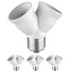 ledscom.de 4 pezzi base E27, adattatore splitter a 2 vie, bianco