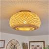 hofstein Plafoniera Bauro, lampada da soffitto moderna in metallo/bambù in colore oro/natura, luce dal design boho con effetto luce, ø29 cm, 1 luce, 1 x E27, senza lampadina/e