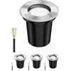 ledscom.de 4 pezzi luce da incasso a terra BOLI per esterni in acciaio inox rotonda IP67 108mm Ø incl. lampada LED 4,914W 450lm bianco caldo