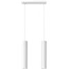 SOLLUX lighting Lampada da Soffitto - Lampada da Sospensione - in Acciaio - Lampadina LED - 2 Paralumi - Bianco Lagos