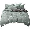 Odot Set Biancheria da Letto Matrimoniale 3 Pezzi, Zoo Set Copripiumino Set Copripiumini Matrimoniali in Microfibra con Federe Chiusura a Zip Parure da Letto Bambini Adulto (240x220cm,Cervo)
