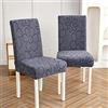 Odot Coprisedie con Schienale 2 4 6 Pezzi, Coprisedia Elasticizzati Copri Sedia da Cucina Rimovibili Jacquard I Fiori, Rimovibili Copri Sedia per Soggiorno,Cucina,Hotel (2 Pezzi,Grigio Scuro)