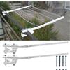 parpyon® Bracci Stendibiancheria da balcone esterno, Stendibiancheria da parete o ringhiera in ferro per filo per stendere il bucato prodotto 100% Italiano (Fisso c/piastra, Bianco)