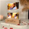 Pixel Artigiani Digitali Lampada personalizzata con foto per Festa del Papà e Festa della Mamma - Regalo personalizzato originale con luce LED - cornice fotografica - idee regalo Nonni - Idea regalo Natale