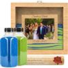 NIRALIS Pack Cerimonia Sabbia Matrimonio Personalizzato Legno di Quercia | Sabbie Colorate 2 barattoli da 800 g | Portafoto 10x15 cm | Personalizzabile con Data e Nomi degli Sposi (Rovere, Sabbie
