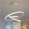 MAKA change your life quality MAKA Lampadario a Sospensione 3 Anelli 68 Watt 6000 Lumen, LED Soggiorno, Luce Calda-Naturale-Fredda (3000K-4000K-6500K), 220 Volt, Lampadario Camera da Letto (Switch)