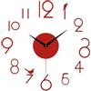 ReachMall Orologio da parete personalizzato fai da te, adesivi con numeri per decorazione creativa della casa (Rosso)