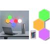 YASTA Set 3pz Luci da Parete RGB Esagonali Applique con Telecomando Multicolor TEB0383