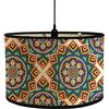Morbuy Paralume Pieghevole in Bambù Motivo Mandala Paralume Tamburo Sostituibile per Lampada da Tavolo, Lampada da Terra, Lampadario, E27 Lampada Accessorio, Decorazioni Casa (Stile F)