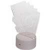 DOITOOL Lampada Notturna 3d Poker in Acrilico con Effetto Illusione LED | Luce Monocromatica a Basso Consumo, Accessorio con Cavo Usb, Decorazione per Lounge e Ristorante