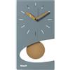 Arti & Mestieri Eclipse - Orologio a pendolo da Parete di Design 100% Made in Italy - in Ferro, 44 x 25 cm (Verde marino e oro laccato)