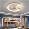GUANSHAN Plafoniera 3D Astronauta Luna Plafoniera LED Lampadario Astronauta Lampada da soffitto Cartoon Luna Apparecchio di illuminazione per camera da letto, cameretta dei bambini