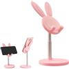 Cyrank Supporto Per Cellulare Regolabile Da Tavolo, Supporto Telefono Scrivania Coniglio Con Dock Di Ricarica Del Cellulare, Rotazione A 60° 18 to 26cm Per Tablet, Smartphone(Rosa)