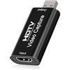 MIMISOLA Scheda Acquisizione Video, 4K 1080P Capture Card, USB 2.0 Video Capture, Adattatore HDMI USB, Plug & Play, Adatto per Giochi Streaming Videoconferenza Enseñanza