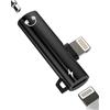 Aksenli Adattatore Lightning a 3.5mm Cuffie Jack(2in1)per Iphone 14 Pro Max per Apple Mfi Certified Aux Audio Caricatore Cavo Sdoppiatore per Ipad Ricarica Cavetto Dongle Lighting Headphone Adapter Accessori