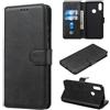 generale Compatibile con HUAWEI Y6 (2019) / Y6 PRIME (2019) / Y6 PRO 2019 / MRD-LX1F DUAL/Honor 8A Custodia COVER case FLIP LIBRO stand GEL silicone TPU eco pelle PORTAFOGLIO MAGNETICA porta carte (Nero)