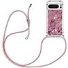 YAMCCCSE Custodia per Cellulare con Corda per Google Pixel 8 PRO Case, Liquido Sabbie Mobili Bumper TPU Cover con Collana Practical Stylish/Necklace Cordoncino Cordino Tracolla