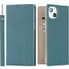 Cavor Cover iPhone 14 Plus con Cordino,Flip Portafoglio Custodia in Pelle Genuine,[3 Porta Carte][Magnetica][RFID-Blocker],Custodia Case Cover Libro con Laccio per iPhone 14 Plus - Azzurro