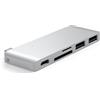 SATECHI 5 in 1 Hub USB C Combo Multiporta con 2x Porte USB-A 3.0, USB-C Dati e Ricarica, Lettori Micro/SD, Dongle in Alluminio per MacBook Air/Pro/Neo - Argento