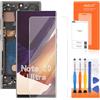 AGCUT Display LCD per Samsung Note 20 Ultra Display LCD per Galaxy Note 20 Ultra SM-N985F 6,9 Incell Screen Replacement Digitizer Touch Screen Assembly + Riparazione (nero con telaio, senza impronta)