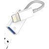 Aksenli Adattatore Lightning USB per iPhone 14 13 Pro per Apple Cavo OTG 3.0 Jack Lettore Schede Memoria Fotocamera Chiavetta per iPad Card Reader Trasferire Dati Macchina Fotografica Mouse Tastiera Accessori