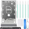 ZHUROUPU Supporto di Ricambio per Doppio Slot SIM con Anello in Gomma Impermeabile per Galaxy S24 e S24 Plus, Pezzo di Ricambio per Supporto Doppio Slot SIM con ago di Apertura e Kit(Grigio)