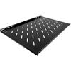 Mach Power Mensola per Armadio Rack 19 1U Ventilata, Acciaio Verniciato Polvere, Portata 45Kg, profondità 700mm, Fissaggio 4 Punti per armadi di Rete 19 con profondità di 1000mm, Colore Nero