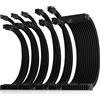 AsiaHorse Aggiornamento cavo PSU da 16 AWG, kit di cavi per GPU/CPU, cavo di alimentazione per computer con pettini, 24 pin/(6 + 2) pin/(4 + 4) gestione dei cavi pin, 30 cm, nero