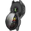 SMYAOSI Custodia per Garmin Forerunner 265/Forerunner 265S Cover Custodia con Pellicola in Vetro Temperato, Case Protettiva-Rigido PC Paraurti per Forerunner 265/Forerunner 265S (256S, 2 Pezzi Clear)
