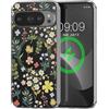 kwmobile Custodia Rigida Trasparente per Google Pixel 10 PRO XL Cover - Compatibile con MagSafe - Protezione Extra con Bordi in TPU - Fiori Incantevoli
